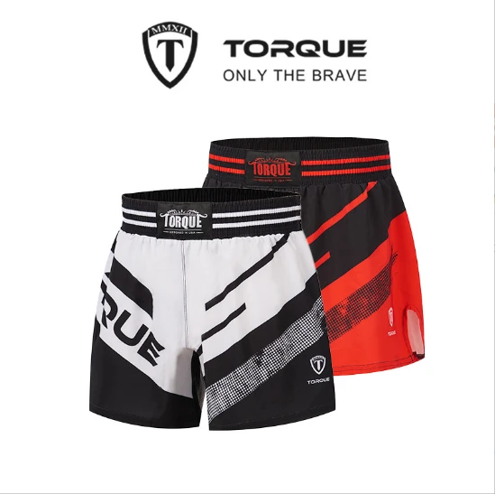 Gason Pro-Style Kickboxing Fòmasyon Gym Rad Shorts Boxing Trunks
